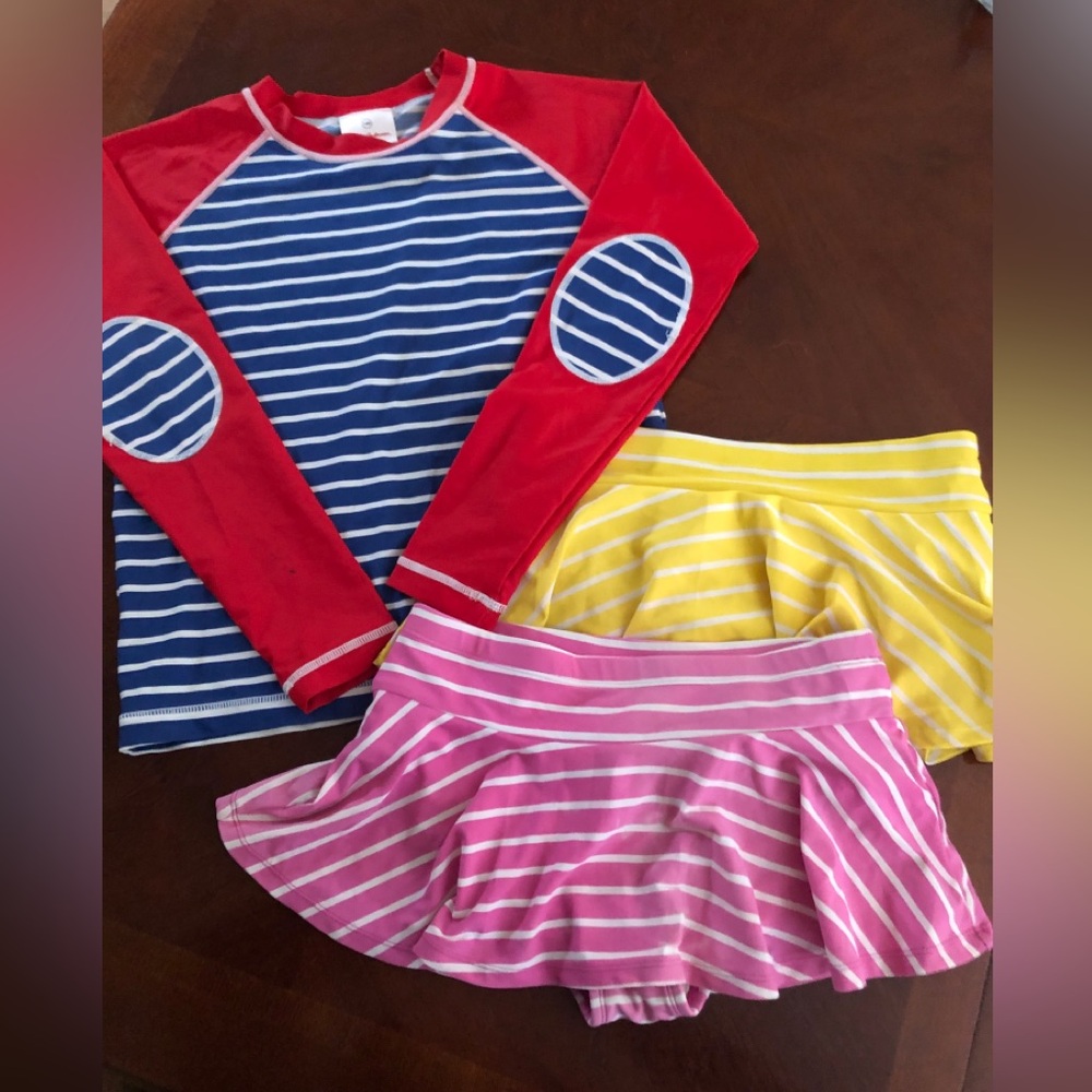 Hanna Andersson swim rash guard skirts girls 10 140